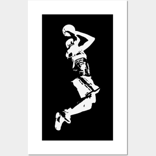 Basketball Player Slam Dunk Posters and Art